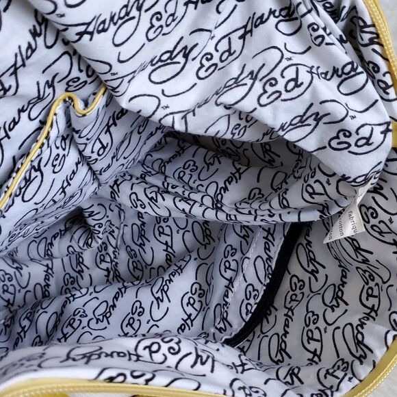 Ed Hardy Y2K RARE Geishas Rule Large Yellow Tote Bag NWT - Picture 4 of 4